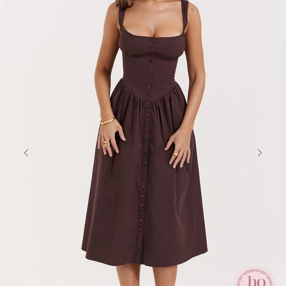 House of CB Chocolate Brown Midi Dress - Picture 2 of 4